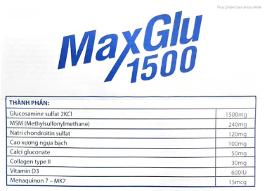 MaxGlu 1500 -Treat bone pain,  arthritis, gout, osteoporosis, osteoarthritis, rheumatoid arthritis, disc herniationspondylosis disease, sciatica